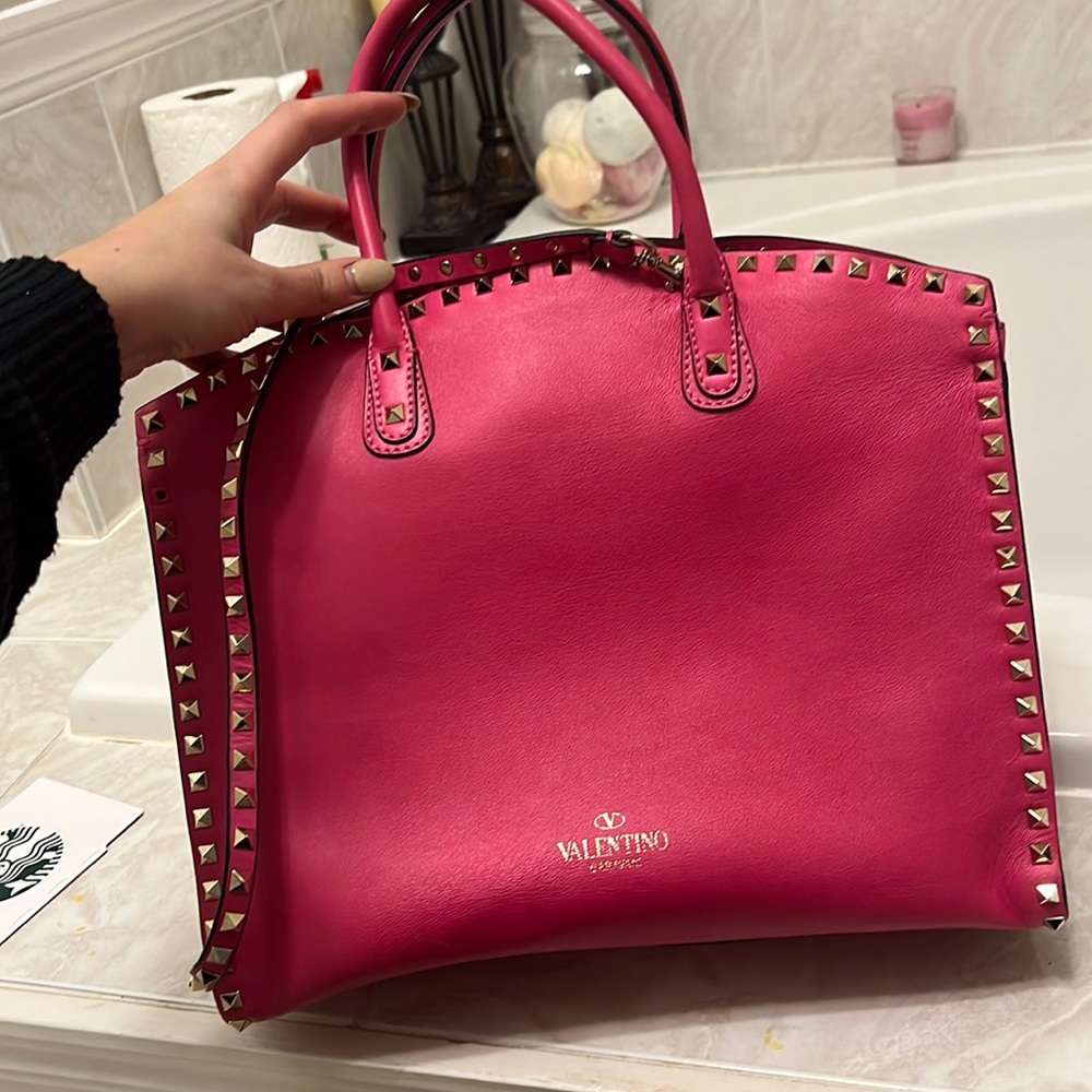 Valentino pink rock stud tote